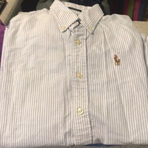 Ralph Lauren 4 LS pinstripe button down oxford